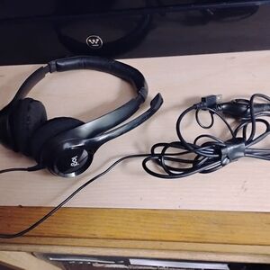 Logitech Black Over-Ear USB Headset with Boom Microphone